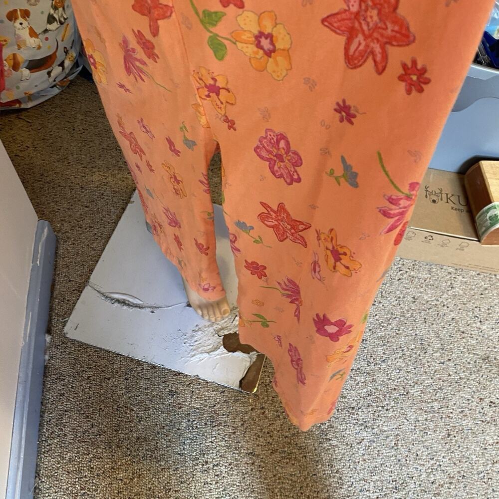 VTG FreshProduce Dress S Orange Multi Floral Sleeveless Tank Beach Summer Casual - Picture 7 of 8